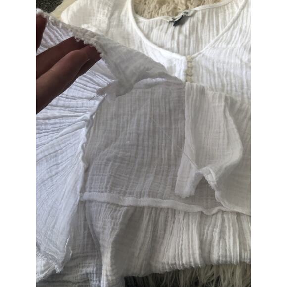 American Eagle White Two Piece Crop Top Maxi Skirt Matching Set Size Small H1 - Picture 10 of 11